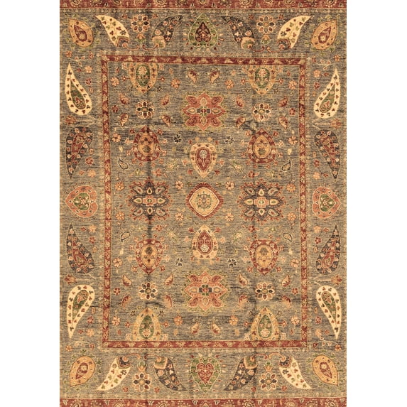 Ahgly Company Indoor Rectangle Abstract Brown Modern Area Rugs, 8' x 10'