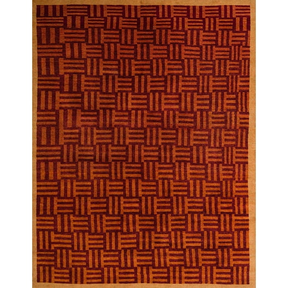 Ahgly Company Indoor Rectangle Abstract Cranberry Red Area Rugs, 2' x 5'