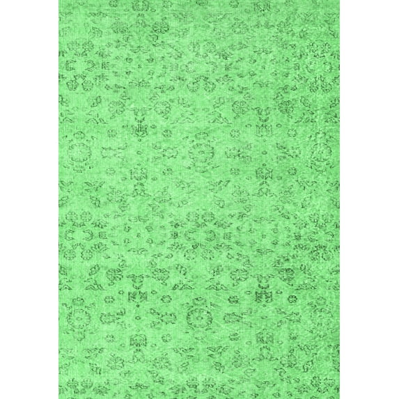 Ahgly Company Indoor Rectangle Abstract Emerald Green Contemporary Area Rugs, 2' x 3'
