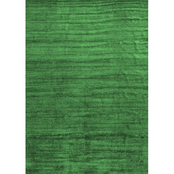 Ahgly Company Indoor Rectangle Abstract Emerald Green Contemporary Area Rugs, 2' x 3'
