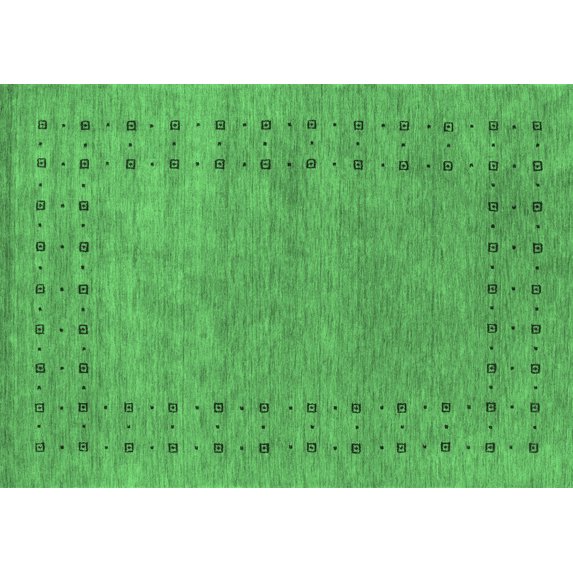 Ahgly Company Indoor Rectangle Abstract Emerald Green Contemporary Area Rugs, 8' x 10'