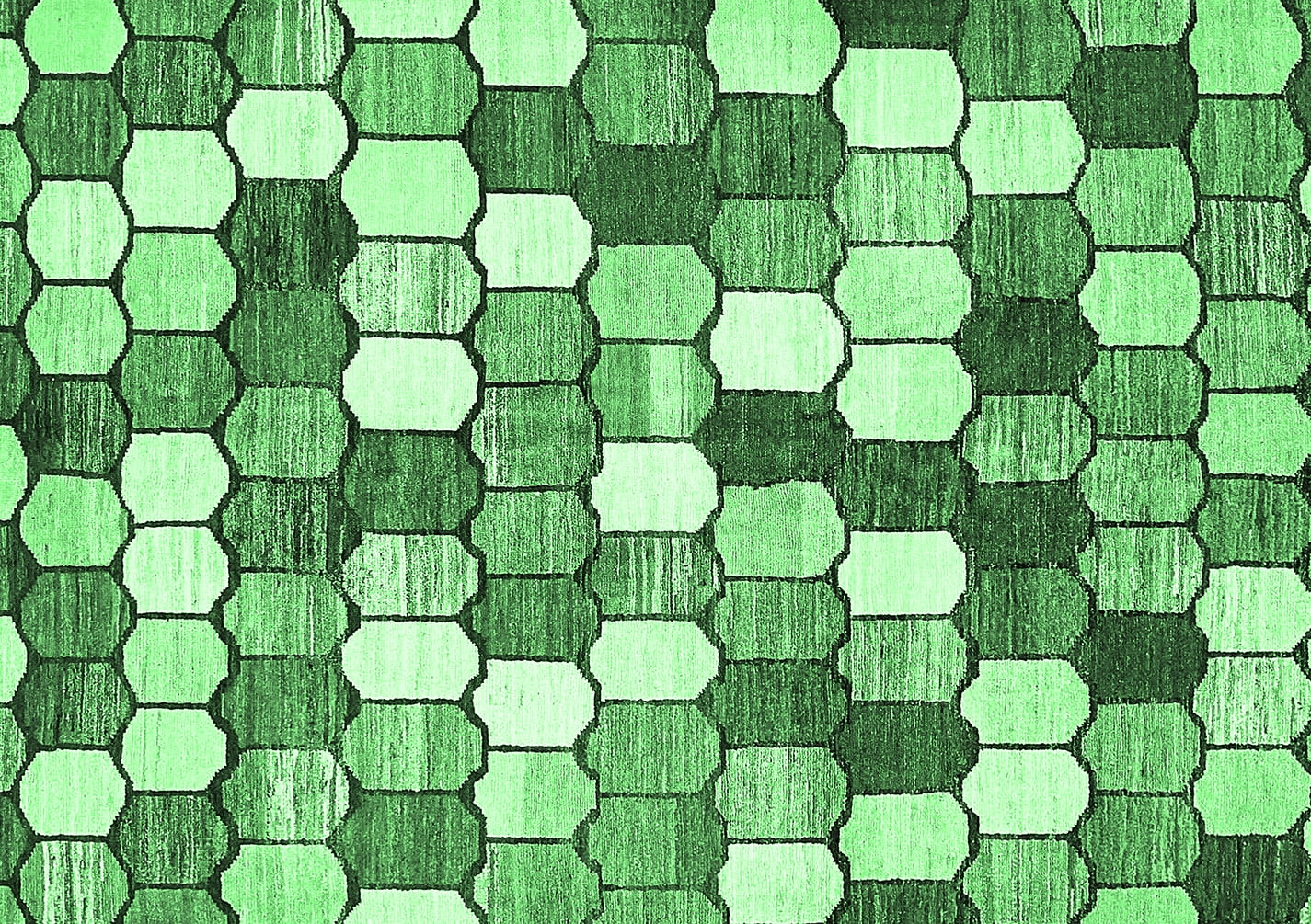 Ahgly Company Indoor Rectangle Abstract Emerald Green Modern Area Rugs ...