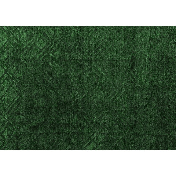 Ahgly Company Indoor Rectangle Abstract Emerald Green Modern Area Rugs, 5' x 7'