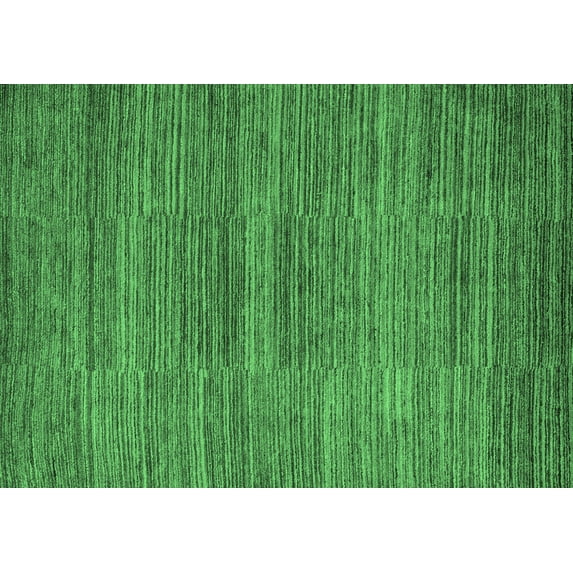 Ahgly Company Indoor Rectangle Abstract Emerald Green Modern Area Rugs, 6' x 9'