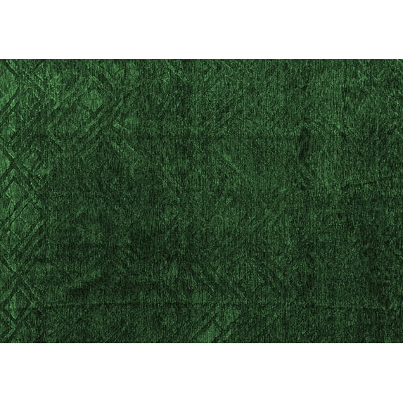 Ahgly Company Indoor Rectangle Abstract Emerald Green Modern Area Rugs, 7' x 9'