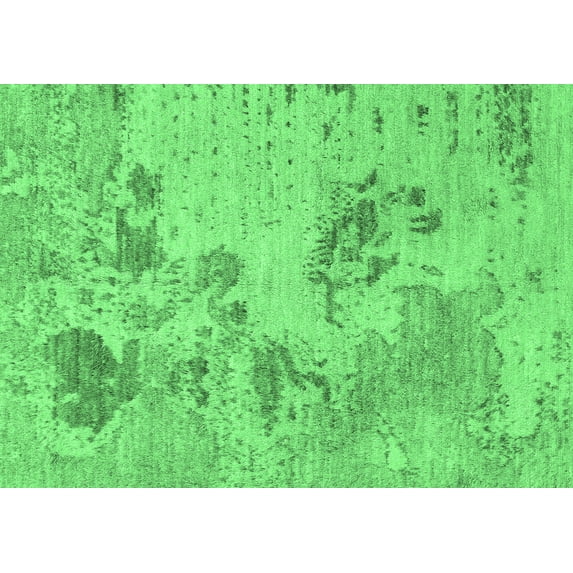 Ahgly Company Indoor Rectangle Abstract Emerald Green Modern Area Rugs, 8' x 10'