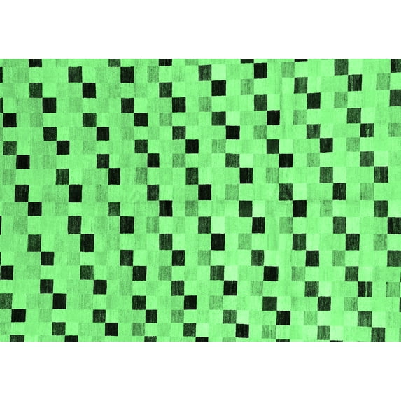 Ahgly Company Indoor Rectangle Abstract Emerald Green Modern Area Rugs, 8' x 10'