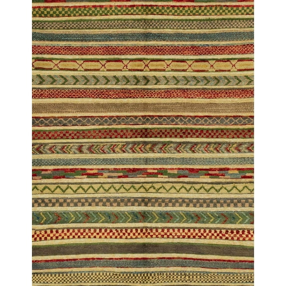 Ahgly Company Indoor Rectangle Abstract Gold Abstract Area Rugs, 7' x 10'