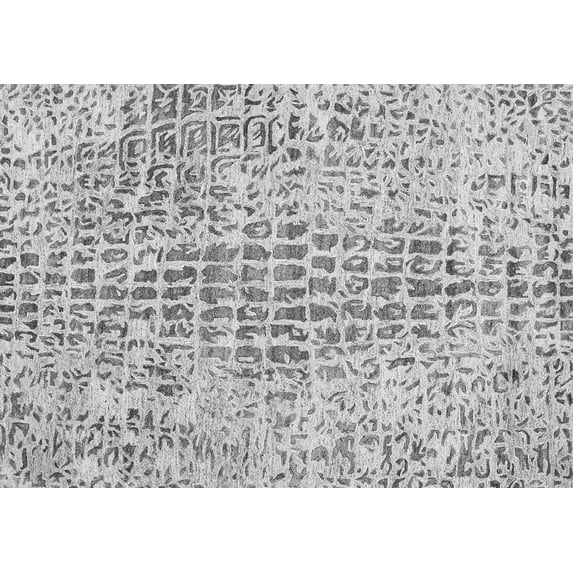 Ahgly Company Indoor Rectangle Abstract Gray Contemporary Area Rugs, 2' x 4'