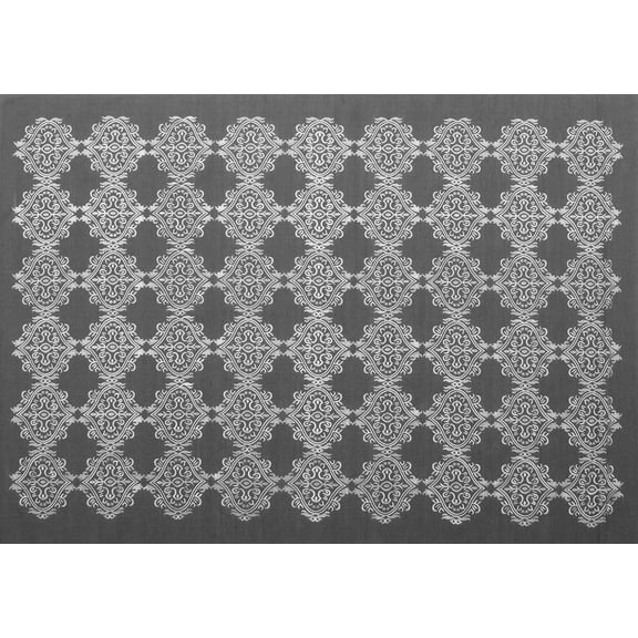 Ahgly Company Indoor Rectangle Abstract Gray Contemporary Area Rugs, 2' x 5'