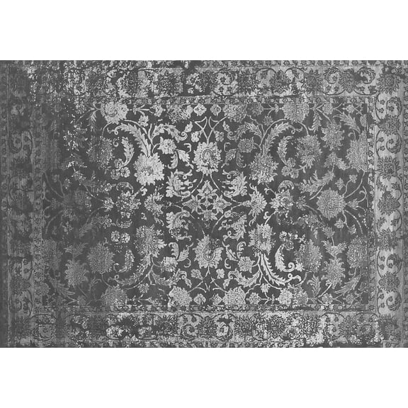 Ahgly Company Indoor Rectangle Abstract Gray Contemporary Area Rugs, 3' x 5'