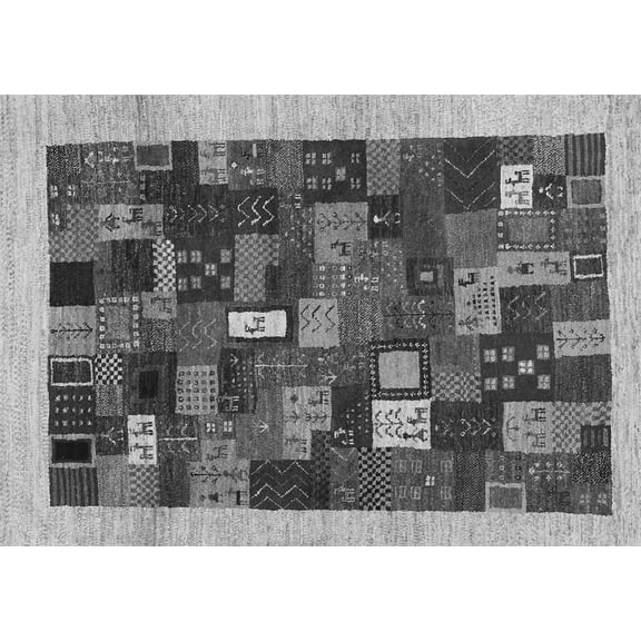 Ahgly Company Indoor Rectangle Abstract Gray Contemporary Area Rugs, 3' x 5'