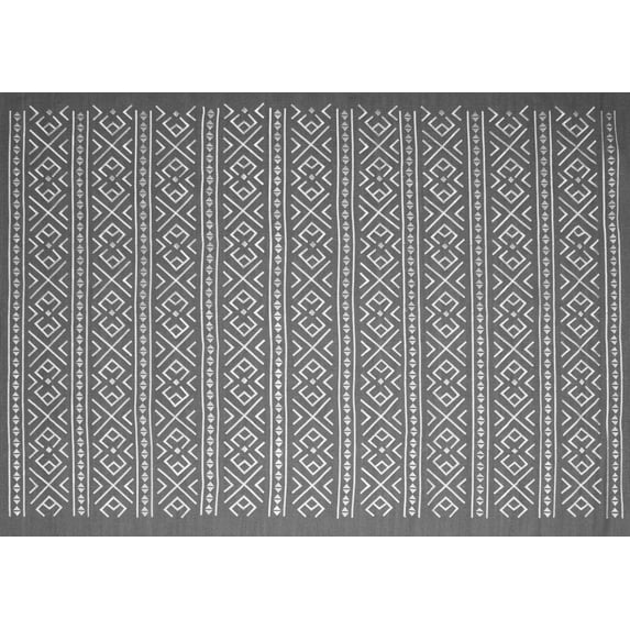 Ahgly Company Indoor Rectangle Abstract Gray Contemporary Area Rugs, 5' x 7'