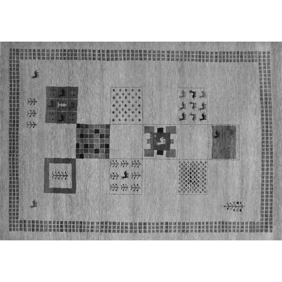Ahgly Company Indoor Rectangle Abstract Gray Contemporary Area Rugs, 5' x 7'