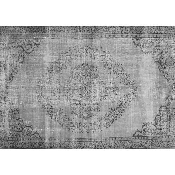 Ahgly Company Indoor Rectangle Abstract Gray Contemporary Area Rugs, 5' x 7'