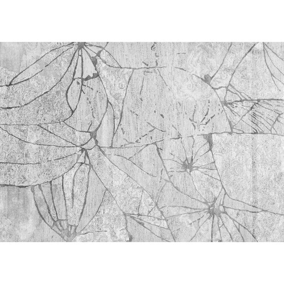 Ahgly Company Indoor Rectangle Abstract Gray Contemporary Area Rugs, 5' x 7'