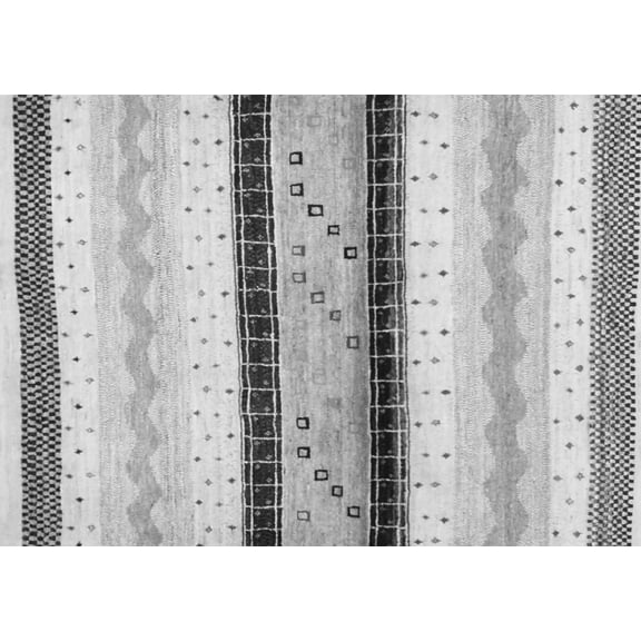 Ahgly Company Indoor Rectangle Abstract Gray Contemporary Area Rugs, 5' x 7'