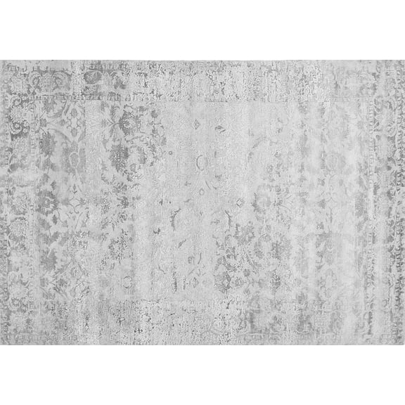 Ahgly Company Indoor Rectangle Abstract Gray Contemporary Area Rugs, 5' x 7'