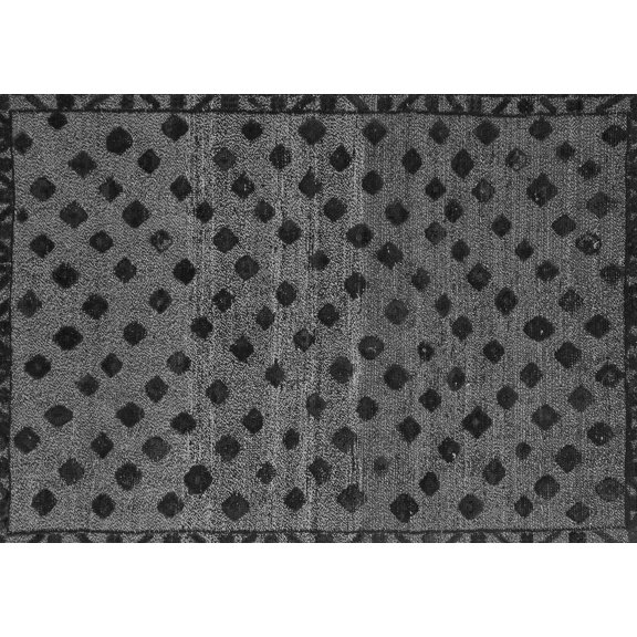 Ahgly Company Indoor Rectangle Abstract Gray Modern Area Rugs, 2' x 3'