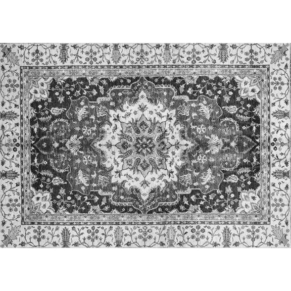 Ahgly Company Indoor Rectangle Abstract Gray Modern Area Rugs, 2' x 3'