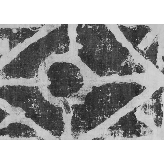 Ahgly Company Indoor Rectangle Abstract Gray Modern Area Rugs, 3' x 5'