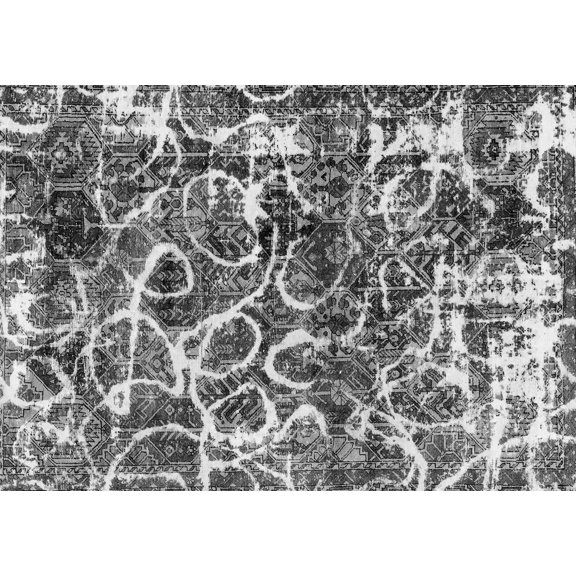 Ahgly Company Indoor Rectangle Abstract Gray Modern Area Rugs, 5' x 8'