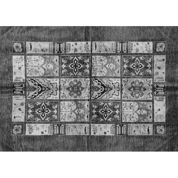 Ahgly Company Indoor Rectangle Abstract Gray Modern Area Rugs, 6' x 9'