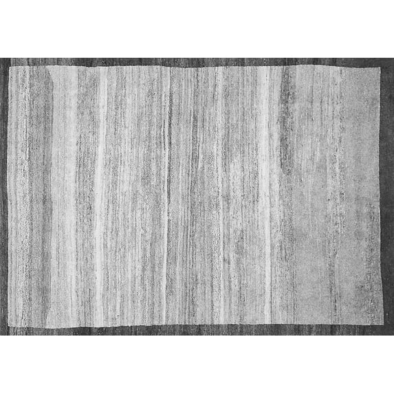 Ahgly Company Indoor Rectangle Abstract Gray Modern Area Rugs, 6' x 9'