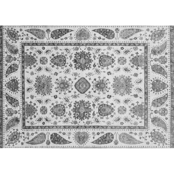 Ahgly Company Indoor Rectangle Abstract Gray Modern Area Rugs, 7' x 9'