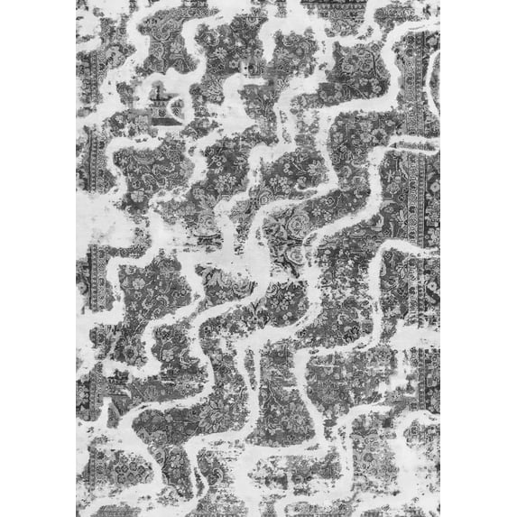 Ahgly Company Indoor Rectangle Abstract Gray Modern Area Rugs, 8' x 12'