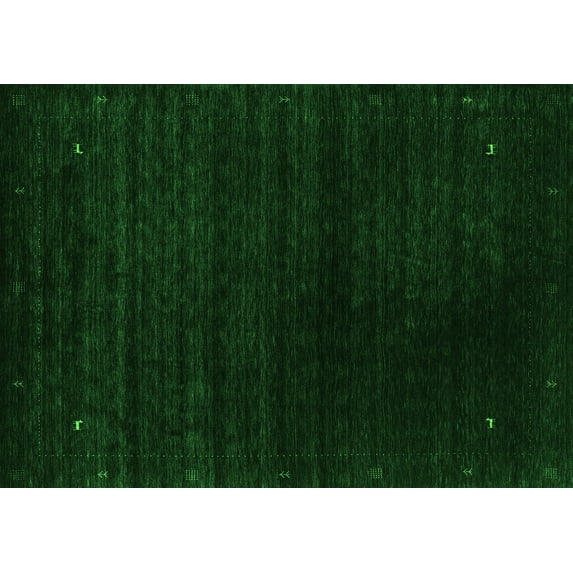 Ahgly Company Indoor Rectangle Abstract Green Contemporary Area Rugs, 3' x 5'