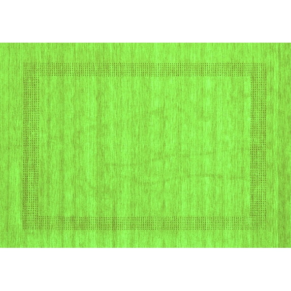 Ahgly Company Indoor Rectangle Abstract Green Contemporary Area Rugs, 8' x 10'