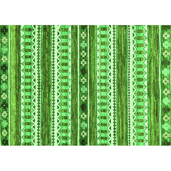 Ahgly Company Indoor Rectangle Abstract Green Modern Area Rugs, 2' x 4'