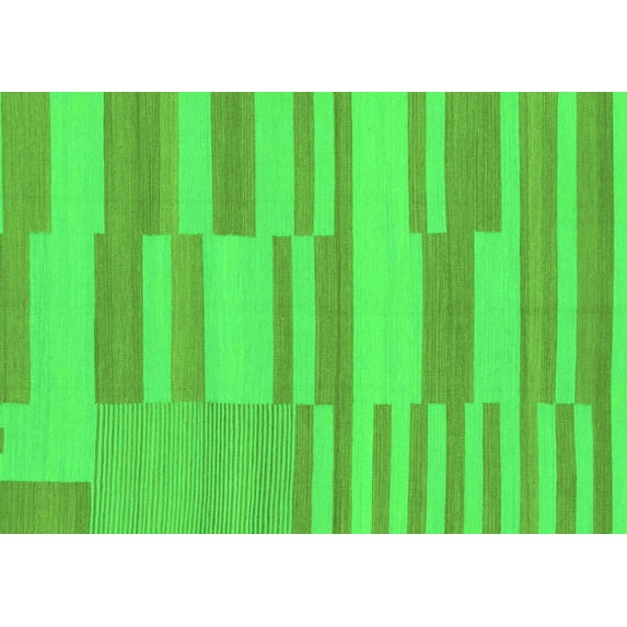 Ahgly Company Indoor Rectangle Abstract Green Modern Area Rugs, 2' x 4'