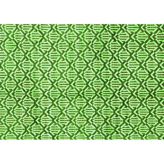 Ahgly Company Indoor Rectangle Abstract Green Modern Area Rugs, 2' x 4'