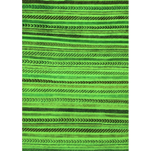 Ahgly Company Indoor Rectangle Abstract Green Modern Area Rugs, 2' x 5'