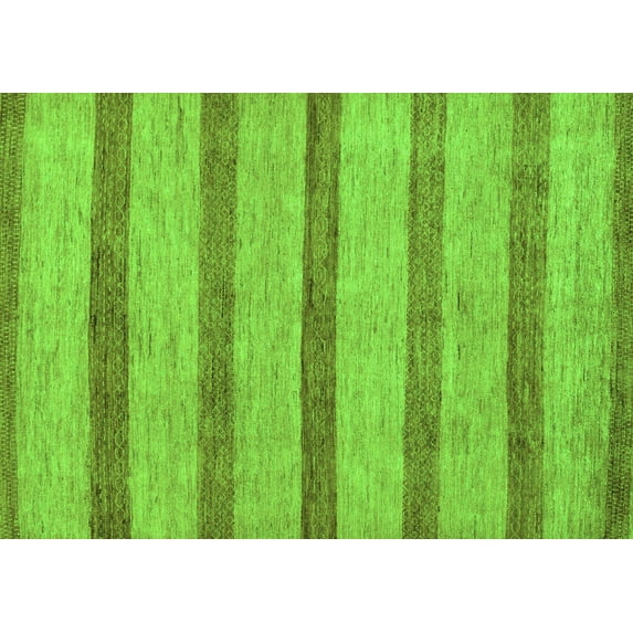 Ahgly Company Indoor Rectangle Abstract Green Modern Area Rugs, 2' x 5'