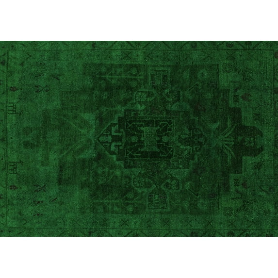 Ahgly Company Indoor Rectangle Abstract Green Modern Area Rugs, 2' x 5'
