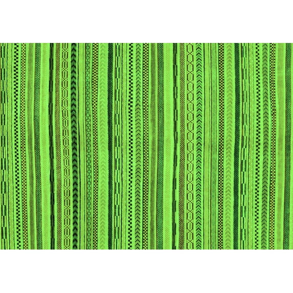Ahgly Company Indoor Rectangle Abstract Green Modern Area Rugs, 2' x 5'