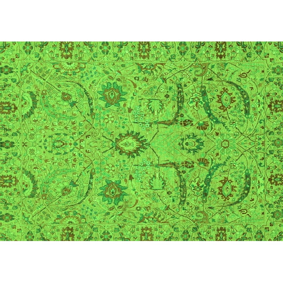 Ahgly Company Indoor Rectangle Abstract Green Modern Area Rugs, 3' x 5'
