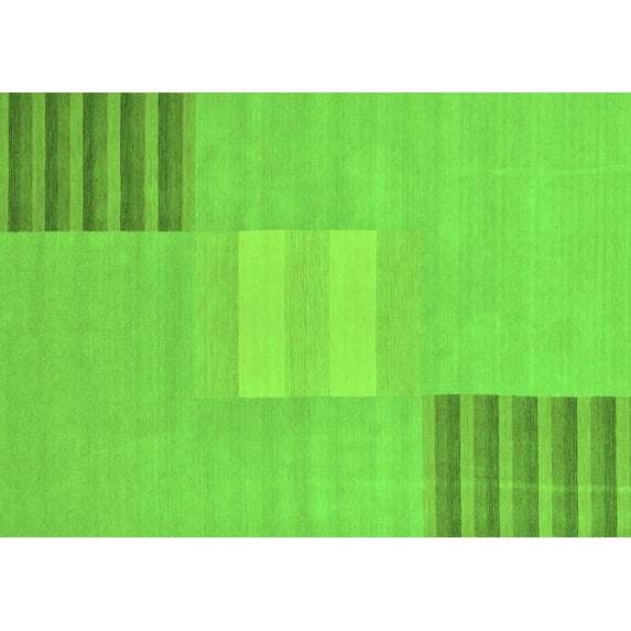Ahgly Company Indoor Rectangle Abstract Green Modern Area Rugs, 3' x 5'