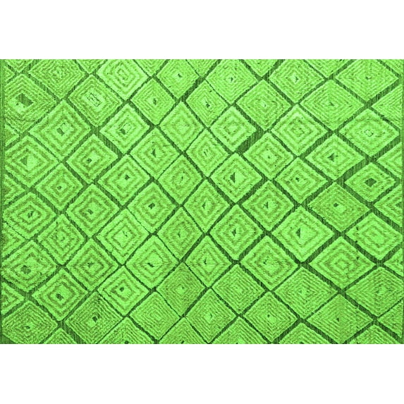 Ahgly Company Indoor Rectangle Abstract Green Modern Area Rugs, 3' x 5'