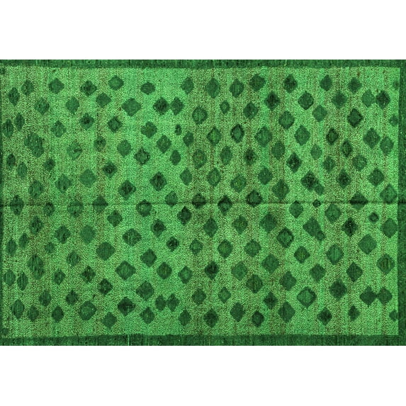 Ahgly Company Indoor Rectangle Abstract Green Modern Area Rugs, 4' x 6'