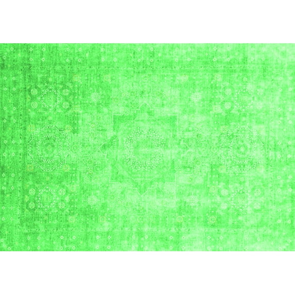 Ahgly Company Indoor Rectangle Abstract Green Modern Area Rugs, 5' x 7'