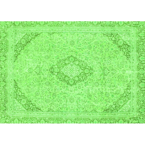 Ahgly Company Indoor Rectangle Abstract Green Modern Area Rugs, 5' x 7'