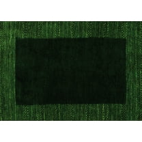 Ahgly Company Indoor Rectangle Abstract Green Modern Area Rugs, 5' x 7'