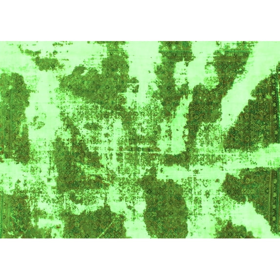 Ahgly Company Indoor Rectangle Abstract Green Modern Area Rugs, 5' x 8'