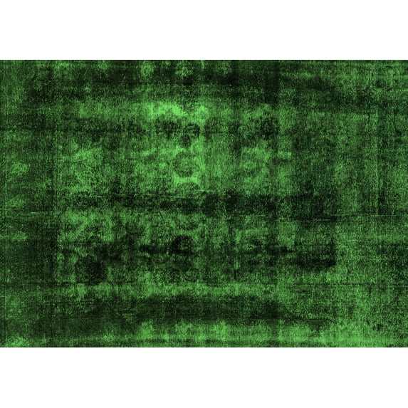 Ahgly Company Indoor Rectangle Abstract Green Modern Area Rugs, 5' x 8'