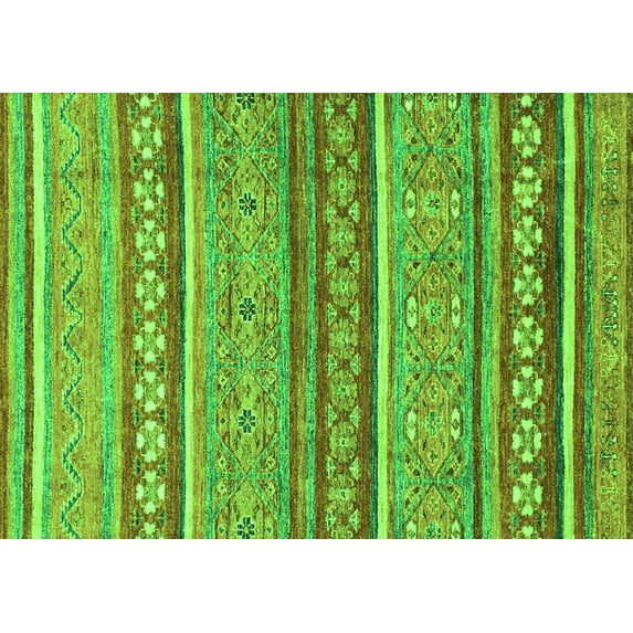 Ahgly Company Indoor Rectangle Abstract Green Modern Area Rugs, 5' x 8'