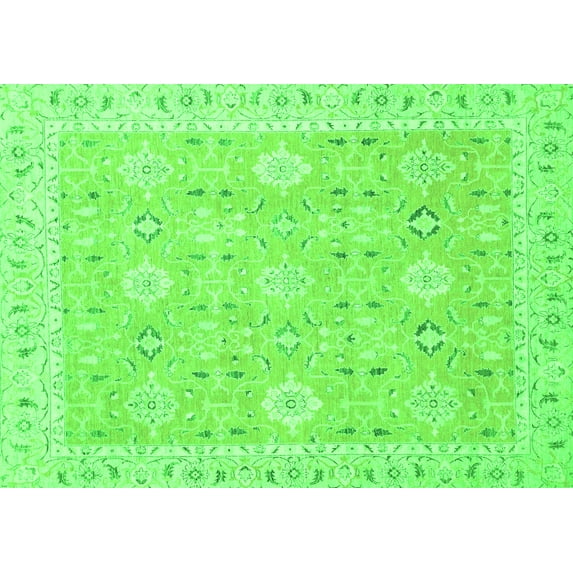 Ahgly Company Indoor Rectangle Abstract Green Modern Area Rugs, 6' x 9'